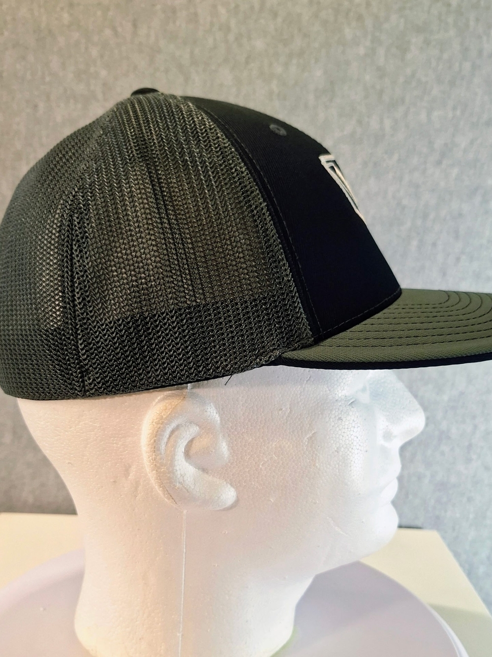 AW Black Baseball Cap with White Embroidered Logo - Picture 3 of 7